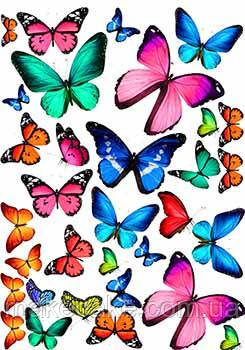 Вафельна картинка "Метелики 10" А4, 20х30 см