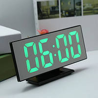 Годинник дзеркальний електроний DS-3618L з термометром зелене підсвічування