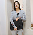 Сумка для ноутбука чорна вертикальна Slim 14,1" чохол під ноутбук 14 дюймів чорний, фото 5