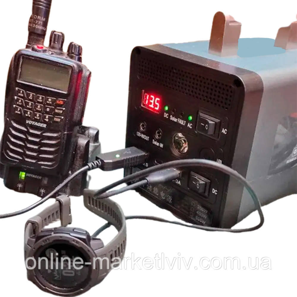 Перетворювач напруги 400 Вт, 24000 мач, 12,8v/12ah / Інвертор акумуляторний / Зарядна станція