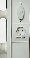 Столик косметичний Bonro B-071 з дзеркалом та підсвічуванням + USB Стіл туалетний з висувними ящиками Білий, фото 10