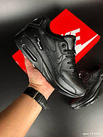 Чоловічі легкі демісезонні кросівки чорні Nike Air Max 90 пінка, айр форс 90