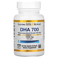 DHA 700 Fish Oil Pharmaceutical Grade 1000 мг California Gold Nutrition 30 капсул