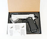 Дитячий пістолет Кольт срібний Colt M1911 Hi-Capa Galaxy G6S, фото 7