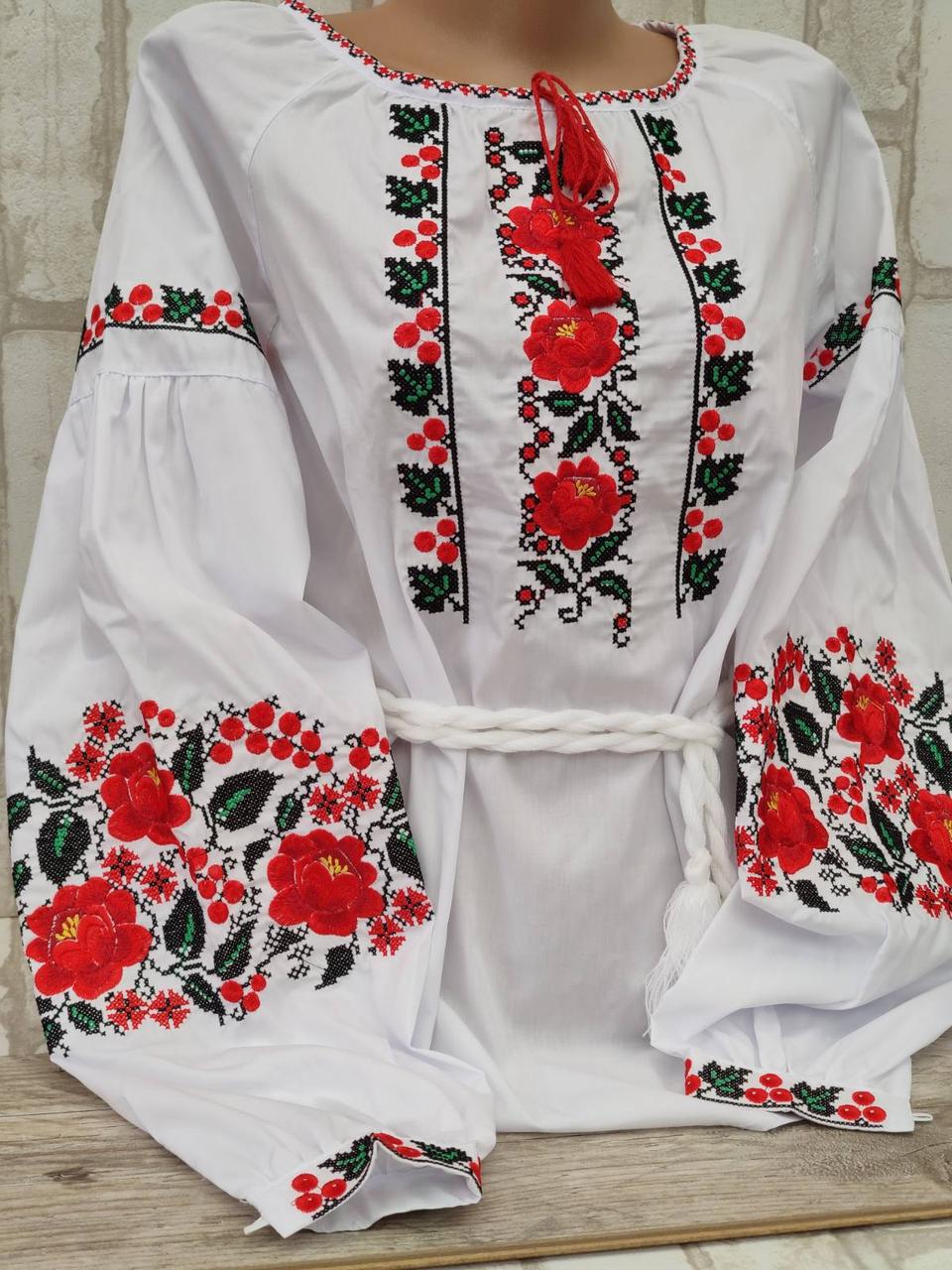 Вишиванка на дівчинку підліткова на попліні "Аніта" 152-170 р-ри, фото 1