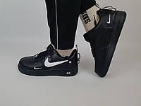 Кроссовки мужские черные Nike Air Force 1 '07 LV8 Utility Black. Низкие кроссовки для мужчин Найк Аир Форс 1