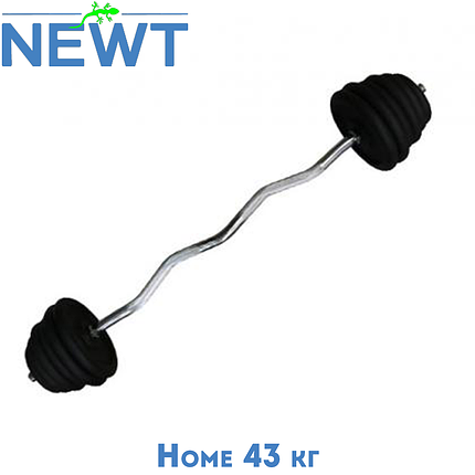 Штанга W-подібна розбірна металева штанга для жиму набірна Newt Home 43 кг гриф 120 см діаметр 25 мм, фото 1