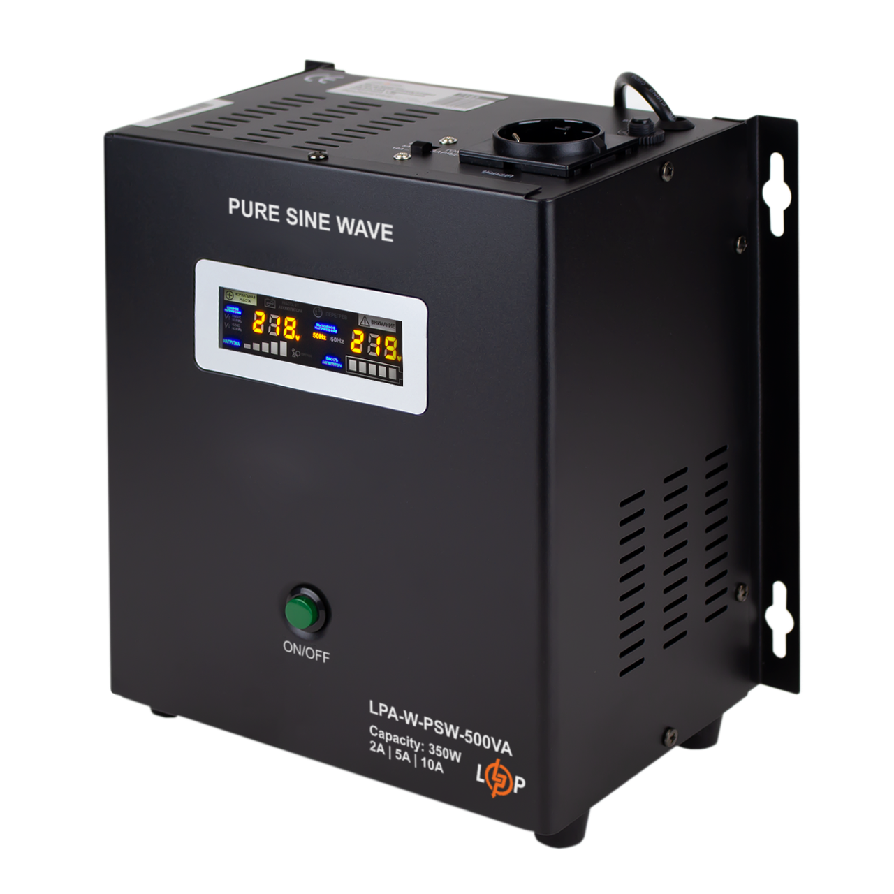 ДБЖ з правильною синусоїдою 12V LPA-W-PSW-500VA(350Вт) 2A/5A/10A