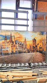 Стеклянное панно с фото старого города Гент 2