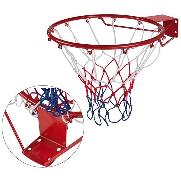 Кільце баскетбольне із сіткою World Sport, діаметр 45 см, колір червоний