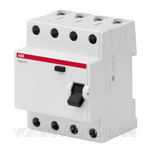 Диференціальне реле (УЗО) ABB basic M 4P AC-25/0,03