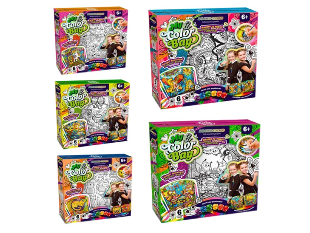 Креативна творчість My Color Bag mCOB-01-01U...05U Сумка розмальовка Danko Toys, УКР., міні сумочка своїми руками