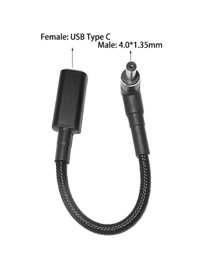 Кабель для заряджання ноутбука HP Type-c female to 4.0x1.35 male (Type-c-гніздо/4.0x1.35-штекер) PD100W
