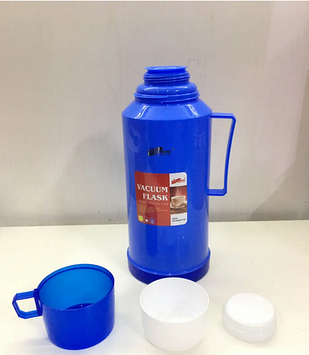 Термос вакуумний зі скляною колбою DayDays 1,8 літра (синій)