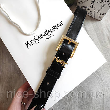 Ремінь шкіряний Yves Saint Laurent (YSL) золото, фото 3