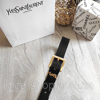 Ремінь шкіряний Yves Saint Laurent (YSL) золото, фото 5