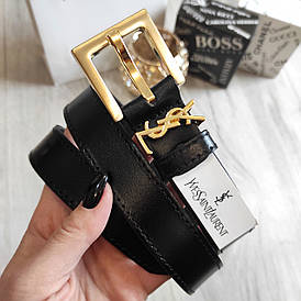 Ремінь шкіряний Yves Saint Laurent (YSL) золото