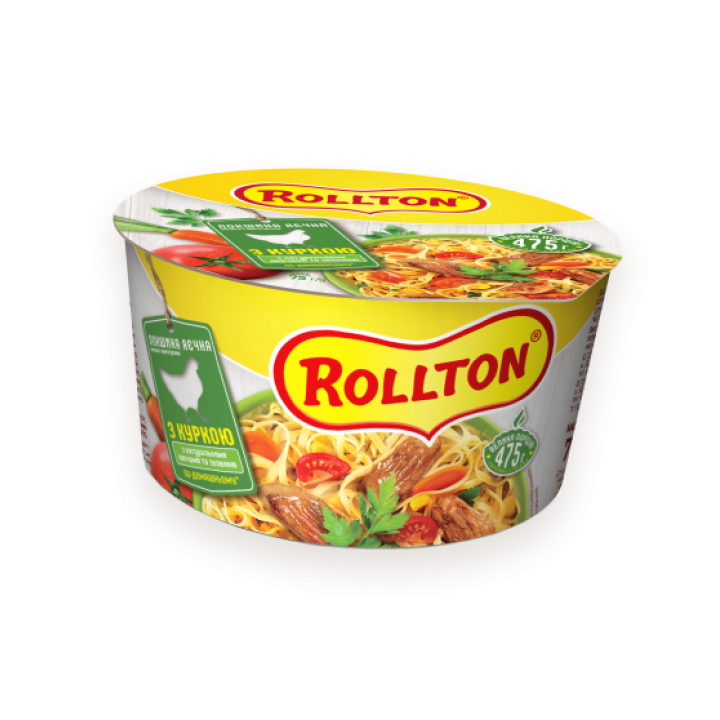 Вермишель быстрого приготовления Роллтон 75 г с курицей чашка, цена 39. ...
