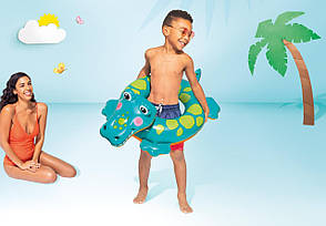 Дитячий надувний круг Intex 58221B (71х56 см) (Крокодил), фото 4