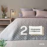 Набір покривало з наволочками Silhouette IDEIA 240х260 см + 2 подушки 50х70 см у подарунок беж, фото 6