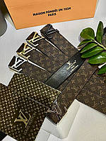 Ремень кожаный Louis Vuitton луи витон, brown