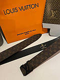 Ремінь шкіряний Louis Vuitton луї вітон, чорний, фото 3