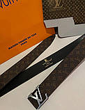 Ремінь шкіряний Louis Vuitton луї вітон, чорний, фото 4