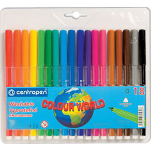 Фломастери Centropen 18 кольорів Color World 7550/18, фото 1