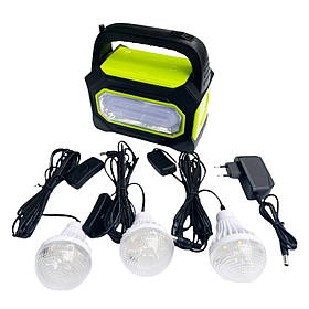 Ручний ліхтар із сонячною панеллю та лампочками GD 8073 переносний з радіо багатофункціональний