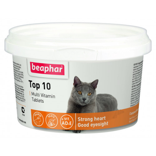 Вітамiнно-мінеральний комплекс універсальний Top 10 Cat Beaphar для кішок, 180 табл.