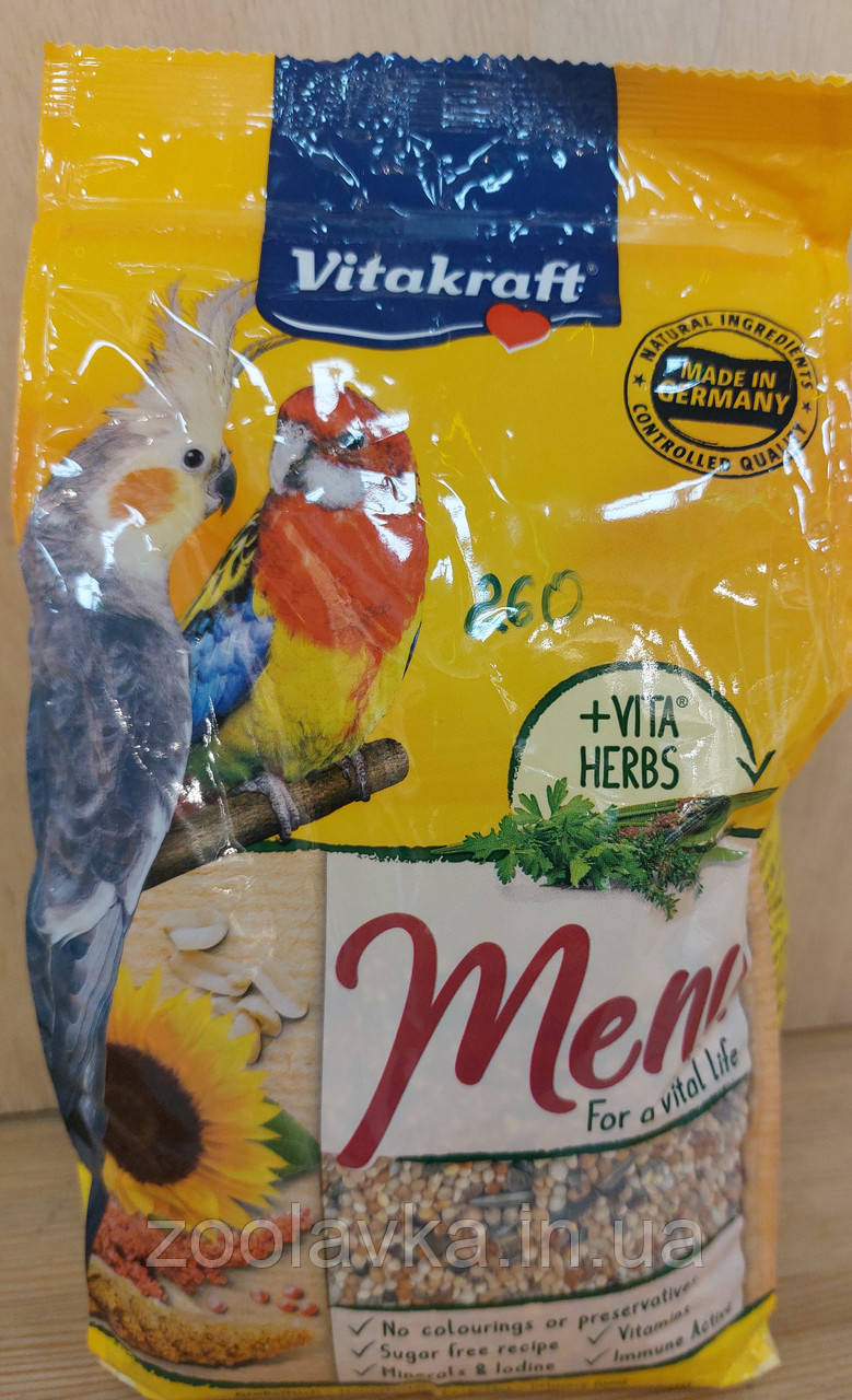 Vitakraft Menu Vita + herbs для середніх папуг 1 кг, фото 1