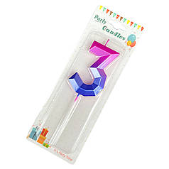 Свічка цифра 3 омбре - Diamond