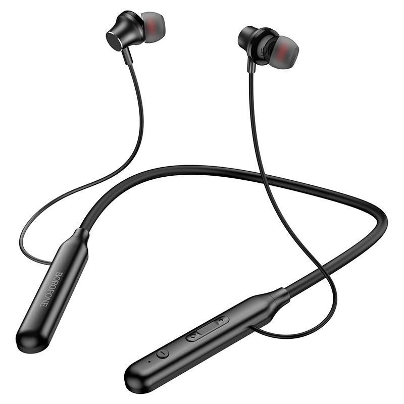 Бездротові навушники з мікрофоном вакуумні bluetooth для бігу для спорту Borofone BE56 Powerful Чорний