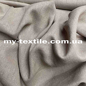 Лляна тканина однотон натуральна бавовна з віскозою 140 см Темно-бежевий