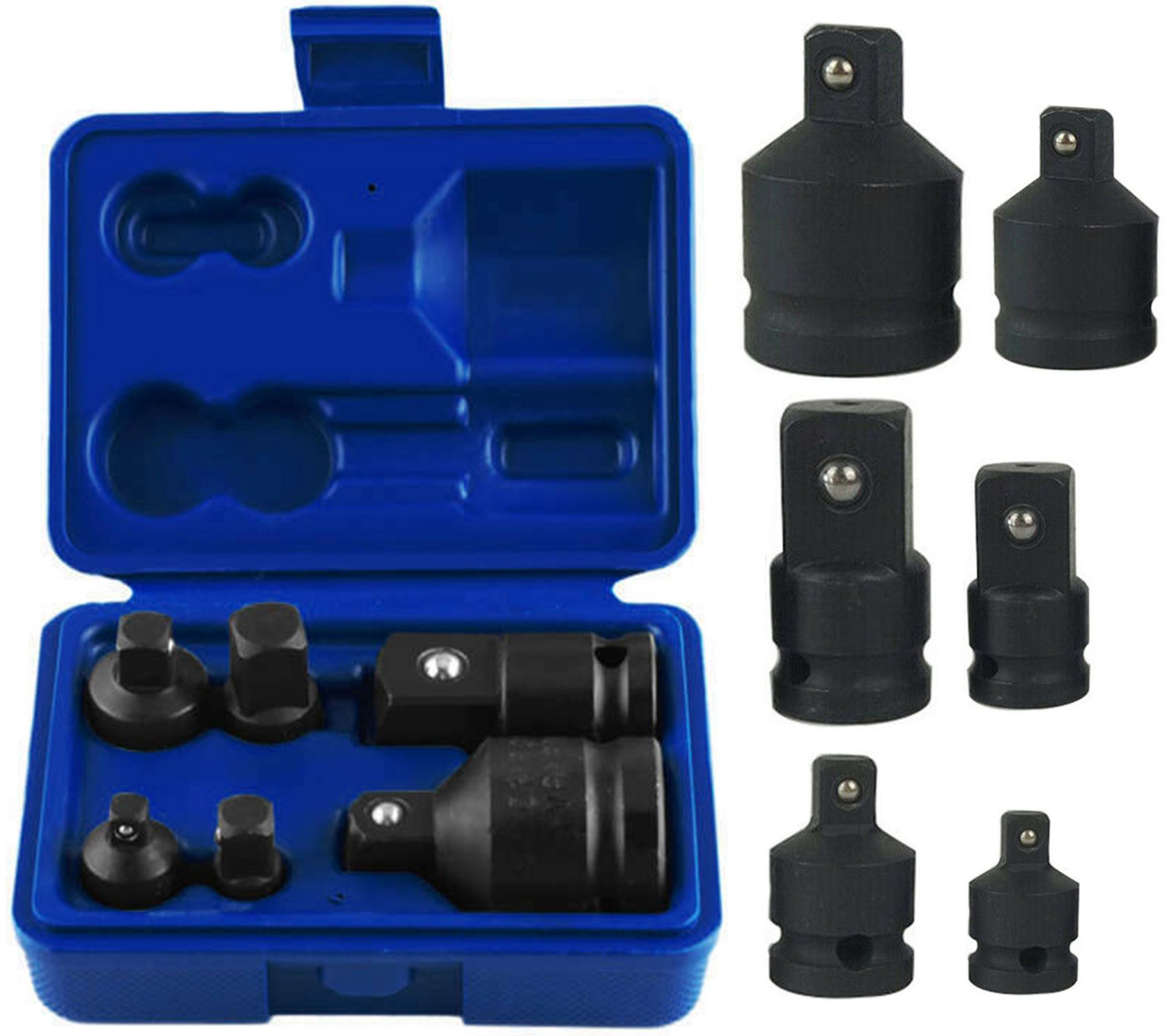 Набір перехідників ударних 1/2" 1/4" 3/8 ⁇ 3/4 ⁇ CR-MO 6 од. Vorfal V08040