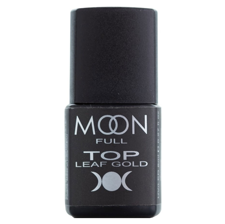 Топ для ногтей золотистый без липкого слоя MOON FULL Top Leaf Gold 15 мл