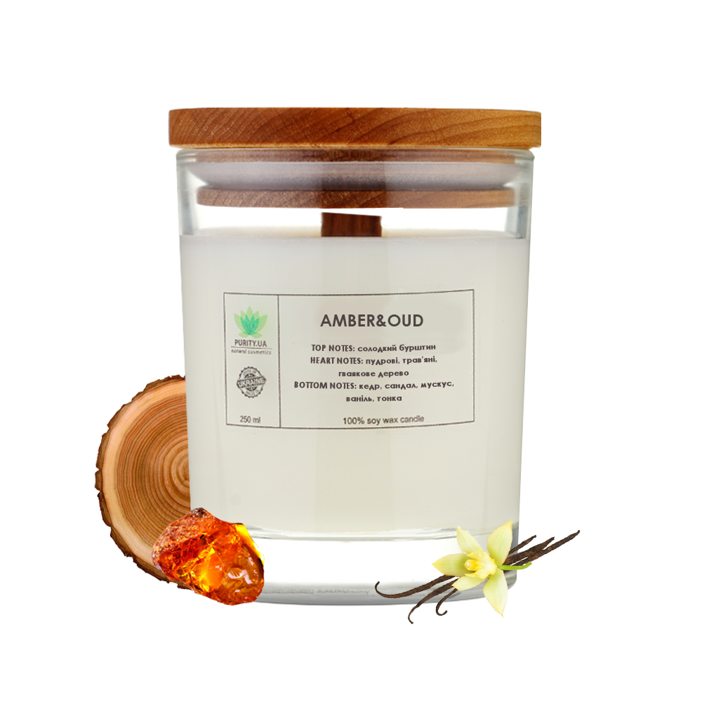 Аромасвічка Purity Amber&Oud 150 грам