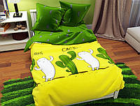 Комплект постельного белья двуспальный Бязь GOLD 200х220 см, Кот и кактус