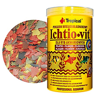 Корм Tropical Ichtio-Vit 50 ml. Основной корм в хлопьях для всеядных рыбок из высококачественных ингредиентов