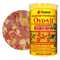 Корм Tropical Ovo-Vit 50 ml. Многокомпонентный корм в виде хлопьев с добавкой яичных желтков