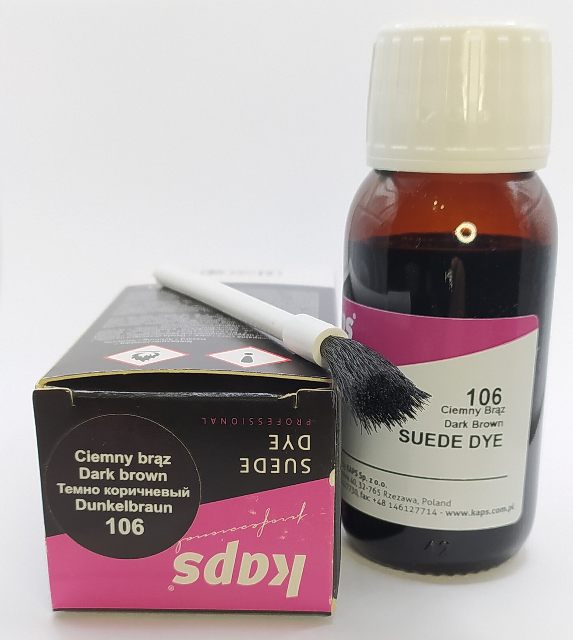 Темно-коричнева фарба для замші та нубуку Kaps Suede Dye 50 ml