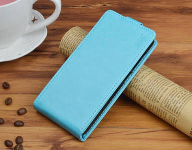 Шкіряний чохол фліп для Samsung Galaxy J1 mini Duos SM-J105 блакитний