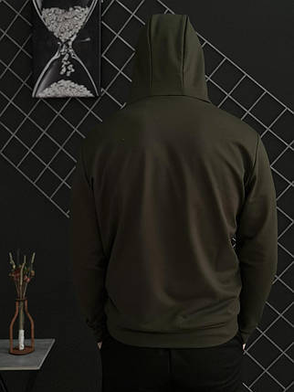Демісезонна кофта на змійці хакі TNF (двонитка), фото 3