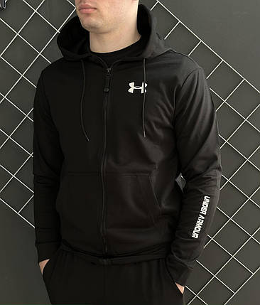 Демісезонна кофта на змійці чорна Under Armour (двонитка), фото 1