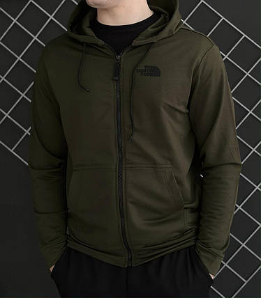 Демісезонна кофта на змійці хакі TNF (двонитка), фото 1