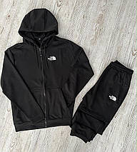 Демісезонний спортивний костюм TNF чорна кофта на змійці + штани (двонитка), фото 3