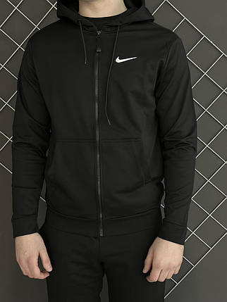 Демісезонна кофта на змійці чорна Nike (двонитка), фото 1