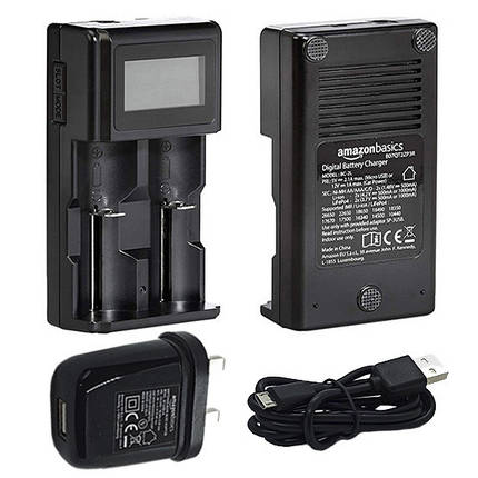 Розумний зарядний пристрій AmazonBasics BC-2L, універсальний для Li-Ion, LiFePo4, IMR, Ni-MH, Ni-Cd акумуляторів, фото 1