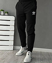 Демісезонний спортивний костюм Adidas чорний худі + штани (двонитка), фото 4