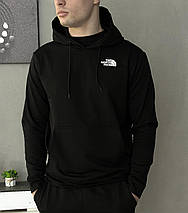 Демісезонний спортивний костюм TNF чорний худі + штани (двонитка), фото 3